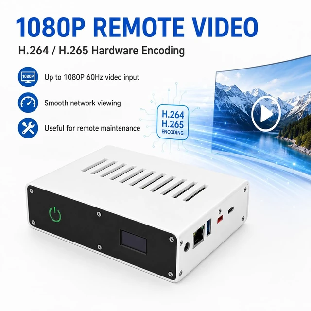 Alt view image 3 of 7 - Remote KVM Over IP for PC & Server, RK3566 1080P IP KVM