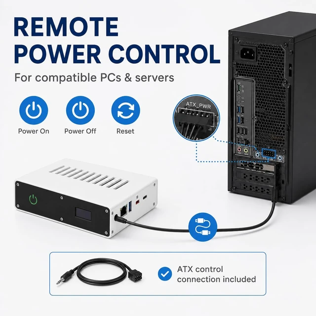 Alt view image 5 of 7 - Remote KVM Over IP for PC & Server, RK3566 1080P IP KVM