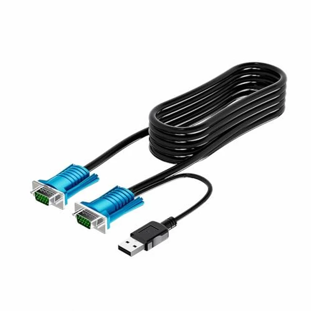 Alt view image 3 of 6 - 8 Port VGA KVM Switch + 1 VGA KVM Cable