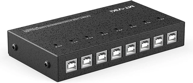Main image of 8-Port USB KVM Switch for Keyboard & Mouse Sharing, DNF Brushed Design, Ideal for Gaming Studios, Security Surveillance, Stock Market Monitoring, Office Use