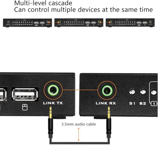 Alt view image 3 of 7 - 8-Port USB KVM Switch for Keyboard & Mouse Sharing, DNF Brushed Design, Ideal for Gaming Studios, Security Surveillance, Stock Market Monitoring, Office Use