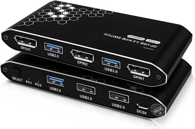 Main image of USB Charger Station, KVM Switch, 2 Ports, 4K Resolution At 60 Hz
