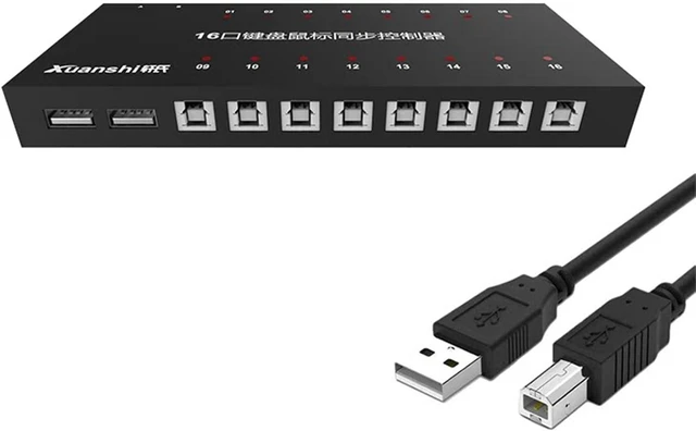 Main image of 4/8/16/32/48 Ports USB KVM Switch - Keyboard Mouse Sync Distributor for Computers, Game Studios & Stock Market Surveillance - Efficient Game Control & Device Sharing