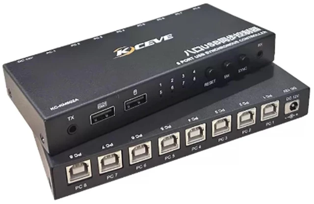 Main image of 4/8-Port USB Synchronizer - DNF Game Control Synchronizer, KVM Switch/Distributor, USB Keyboard Mouse Sync Controller, for Game Tudios, Security/Stock Market Surveillance, Offices(8 Ports)