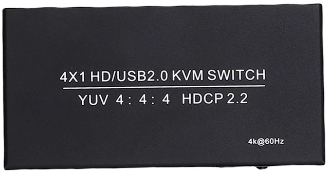 Main image of GOWENIC 4K KVM Switch 2 Computer, 4 Port USB Switcher with Remote Control Support 4K 60Hz HDR HDCP2.2 3D, for Gaming PC Laptop