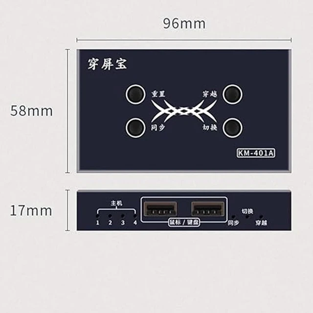 Alt view image 3 of 7 - KVM Switcher/Distributor - 2/4/8 Ports USB Synchronizer, Keyboard Mouse Shared Display Synchronization Controller, for Game Tudios, Security/Stock Market Surveillance, Offices(4 Ports)