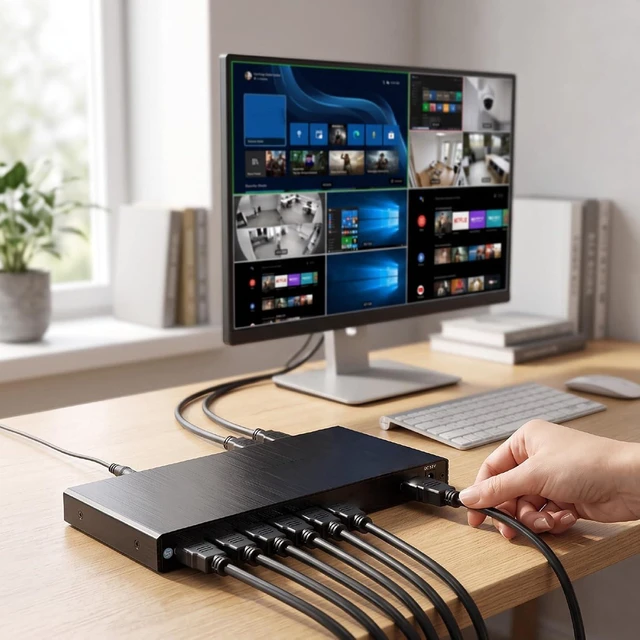 Alt view image 4 of 7 - Luocute KVM Switcher 4K 30Hz, 8x1 KVM Switches (US Plug)