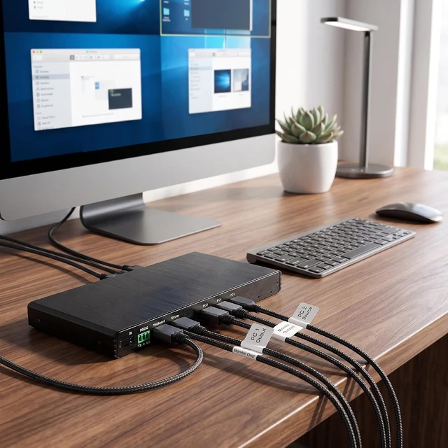 Alt view image 6 of 7 - Luocute KVM Switcher 4K 30Hz, 8x1 KVM Switches (US Plug)