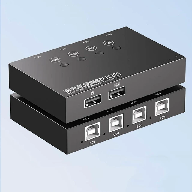 Main image of 4 Ports Sync Controller - USB Keyboard Mouse Synchronizer Controller, Plug and Play KVM Controllers, Support for Windows/Linux and Other Systems, Game Controllers for Multiple PCs