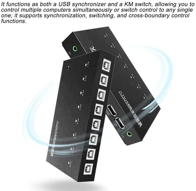 Alt view image 4 of 7 - 8/16-Port USB Synchronizer - DNF Game Control Synchronizer, USB Keyboard Mouse Sync Controller, KVM Switch/Distributor, for Game Studios, Security/Stock Market Surveillance, Offices(16 Ports)