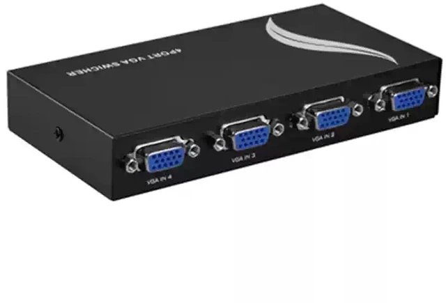 Main image of VGA Switcher, 2 Inputs 1 Output / 4 Inputs 1 Output, for Computer Monitoring Video KVM Switch, Shared Monitor Switching with Two-Way Button(4 Ports)