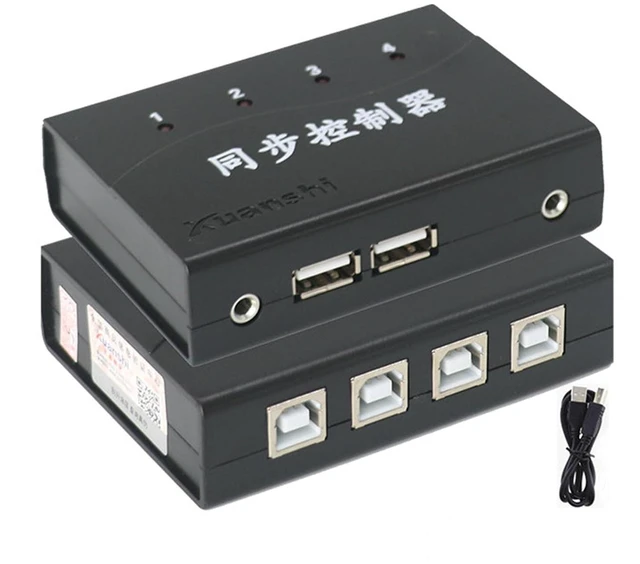 Main image of 4/8/16 Port USB Synchronizer Controller - KVM Switch/Distributor, USB Keyboard Mouse Synchronizer/Sharer, DNF Multi Open Game Control Synchronizer, for Multiple PCs MAC Windows Linux(4 Ports)