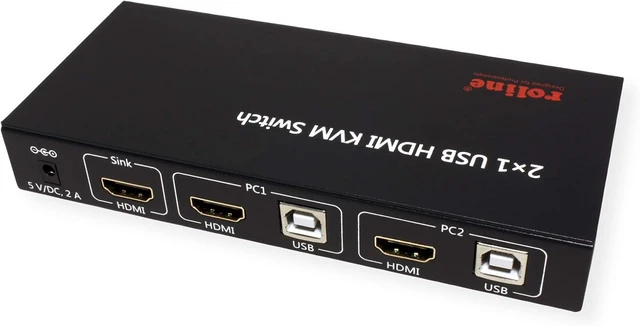 Alt view image 3 of 4 - ROLINE KVM Switch, HDMI 4K, USB, 1 User - 2 PC