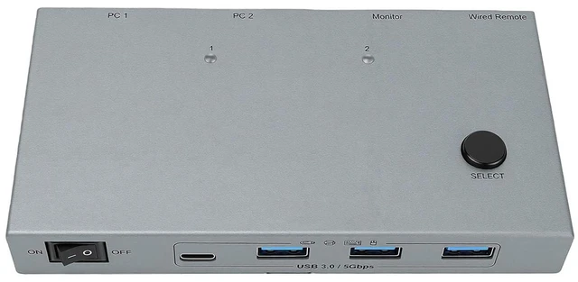 Main image of Naroote USB C KVM Switch for 2 Laptops, Dual Display 4K 60Hz