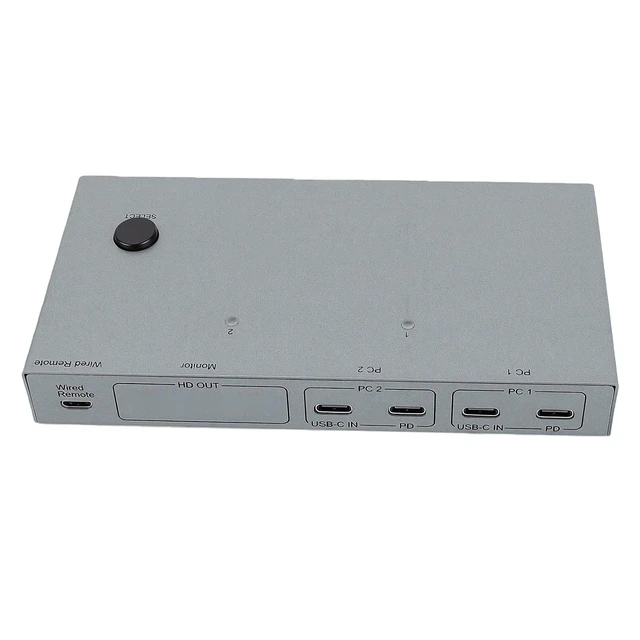 Alt view image 2 of 7 - Naroote USB C KVM Switch for 2 Laptops, Dual Display 4K 60Hz