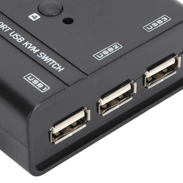 Alt view image 7 of 7 - 4 Port USB VGA KVM Switch for 4 PC Sharing 1 Display 3 USB Devices - Supports 1920x1440, Plug and Play, Includes Cables for Keyboard Mouse Printer - for Office, Home, Teaching
