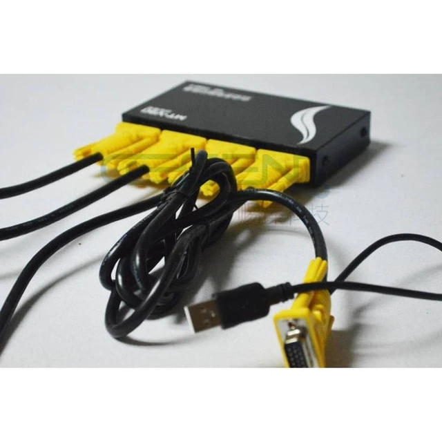 Alt view image 4 of 6 - MT-471UK-L 4-Port USB PS/2 KVM Auto Switcher Button or Key to Switch PC with Cables