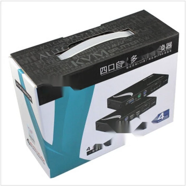 Alt view image 6 of 6 - MT-471UK-L 4-Port USB PS/2 KVM Auto Switcher Button or Key to Switch PC with Cables