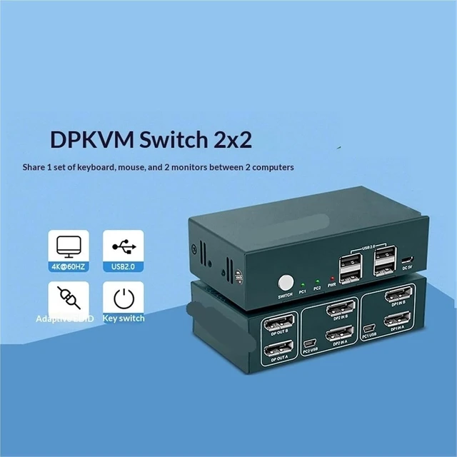 Alt view image 4 of 6 - USB Charger Station, 2PCS KVM Switcher, 4K 60Hz High Definition Signal Distributor