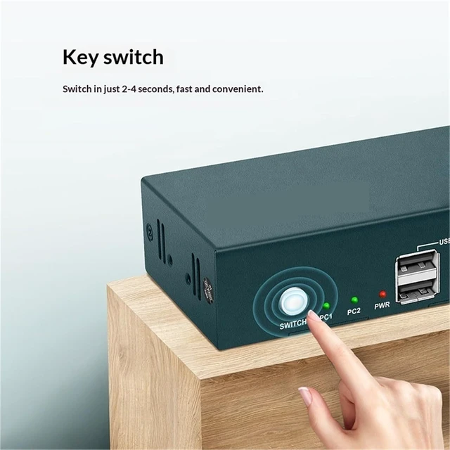 Alt view image 3 of 6 - USB Charger Station, 2PCS KVM Switcher, 4K 60Hz High Definition Signal Distributor
