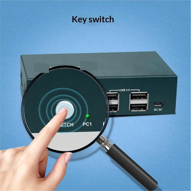 Alt view image 5 of 6 - USB Charger Station, 2PCS KVM Switcher, 4K 60Hz High Definition Signal Distributor