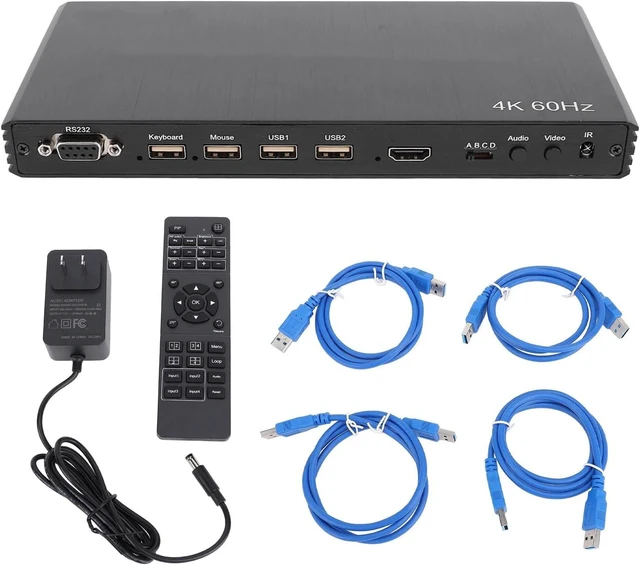Alt view image 6 of 7 - SUNGOOYUE 4x1 4K Multiviewer, 8 Viewing Modes KVM Multi Viewer Seamless Switcher 4 in 1 Out HD Multimedia Interface with Remote Control, for PC (US Plug)