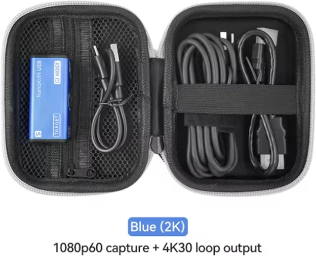 Alt view image 2 of 7 - Sipeed NanoKVM-USB KVM Switch with USB 3.0 Capture Card, HDMI Loop Out, Virtual Keyboard and Mouse, Web Control, Operation & Maintenance Tool (Toolkit (Blue) 1080P60 Capture + 4K30 Loop Output