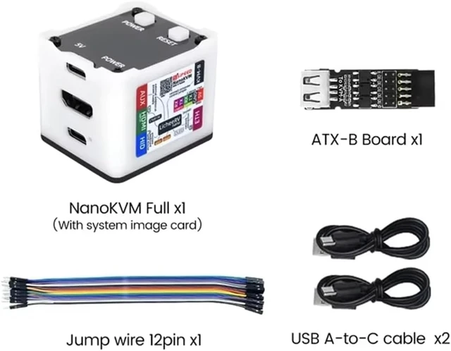 Alt view image 2 of 7 - Sipeed NanoKVM Full, RISC-V IP-KVM Over IP with OLED Display, ATX Remote Power Control, HDMI Capture USB HID, 100M Network, Remote Server Management for BIOS Setup, Headless PC Control