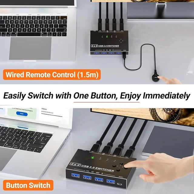 Alt view image 4 of 7 - USB 3.0 Switch, 4 Ports