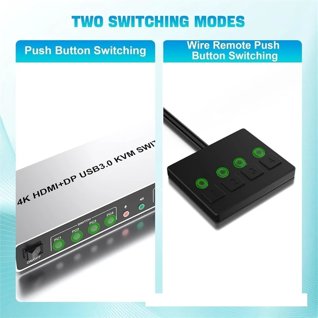 Alt view image 2 of 6 - USB Charger Station, 2PCS USB 3.0 KVM Switch