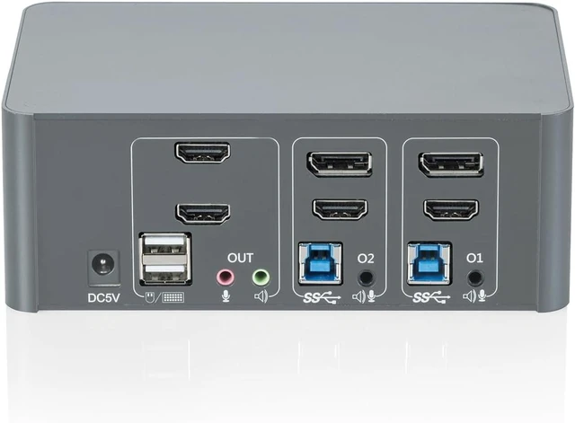 Alt view image 3 of 4 - DIGITUS HDMI KVM Switch - 2 PC 2 Monitors - 4K 60Hz - Dual Display