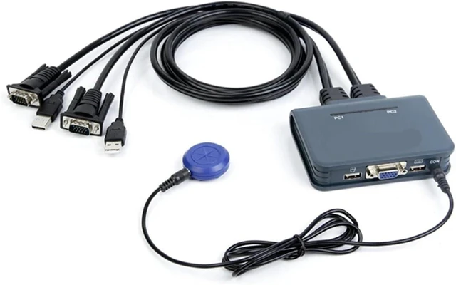 Main image of 2 Ports DVI 4K HDMI-Compatible KVM Switch Keyboard USB Share Switcher Splitter Box with Remote Split Controller(VGA KVM)