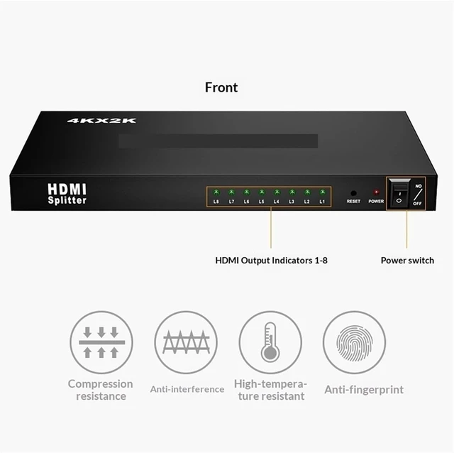 Alt view image 3 of 7 - USB Charger Station, 2PCS KVM Swtich,HDMI 1 in 8 Out Splitter, 4K Model