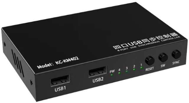 Main image of 4/8 Ports Computer Synchronizer - USB Keyboard Mouse Sync Controller, KVM Switch/Distributor, Multi Open DNF Game Control Synchronizer, Plug and Play, for Game Tudios, Offices(4 Port)