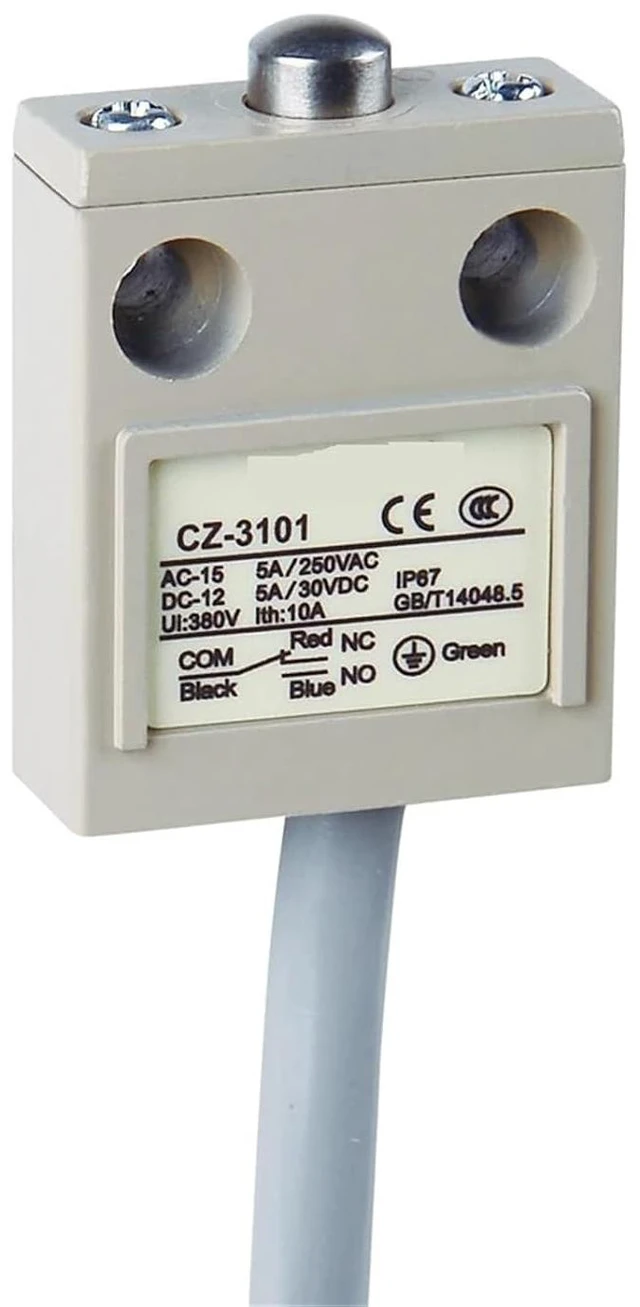 Alt view image 2 of 5 - Limit Switch with 1m 2m 3m Line IP67 Waterproof Aluminum Alloy Housing Travel Switch(CZ-3110,3m line)