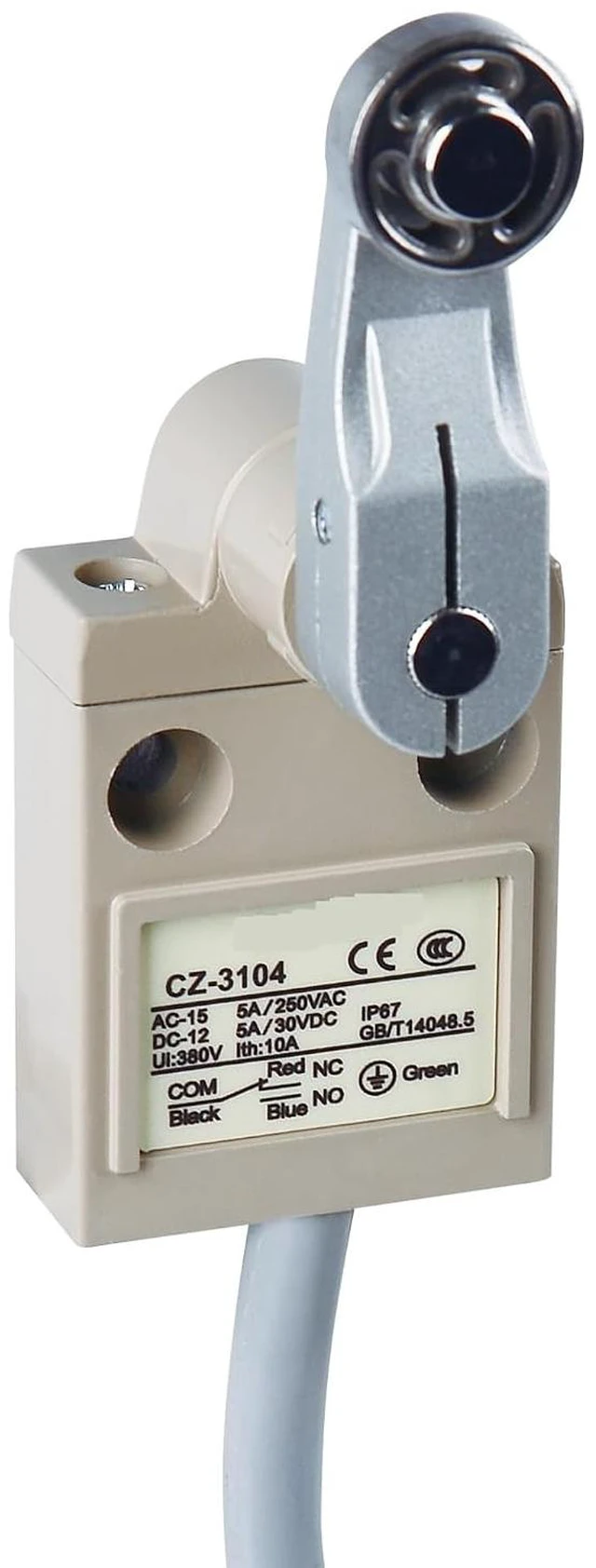 Alt view image 3 of 5 - Limit Switch with 1m 2m 3m Line IP67 Waterproof Aluminum Alloy Housing Travel Switch(CZ-3110,3m line)