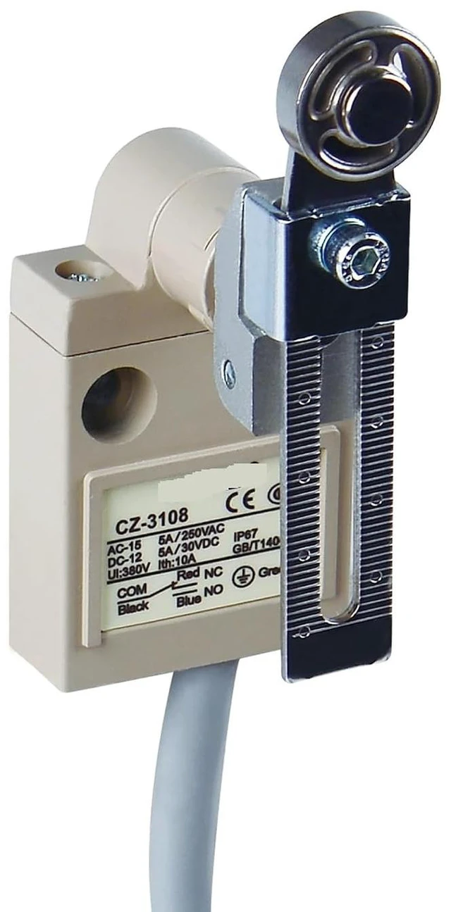 Alt view image 4 of 5 - Limit Switch with 1m 2m 3m Line IP67 Waterproof Aluminum Alloy Housing Travel Switch(CZ-3110,3m line)