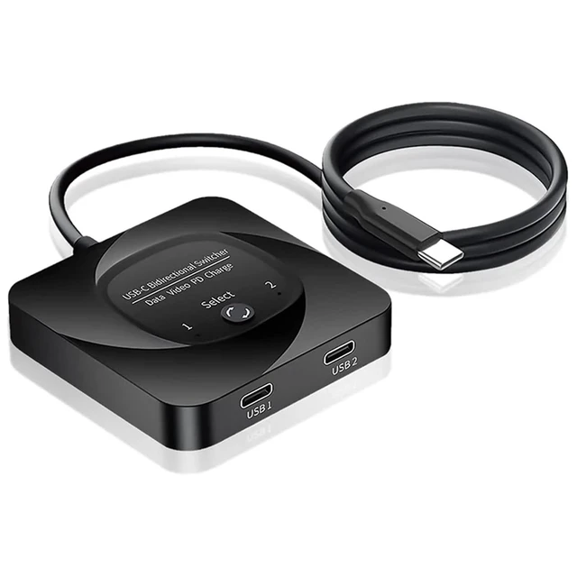 Alt view image 2 of 4 - USB C Switcher, 1x2/2x1 USB3.1 Type C Switch Selector,8K 60Hz HD Data Transfer 100W Charging PD 100W