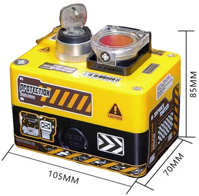 Alt view image 3 of 5 - Wireless Desktop Power Button for PC (Laptop Incompatible), Atomic Nuclear Bomb Rocket Launch, Big Red Button (Yellow)