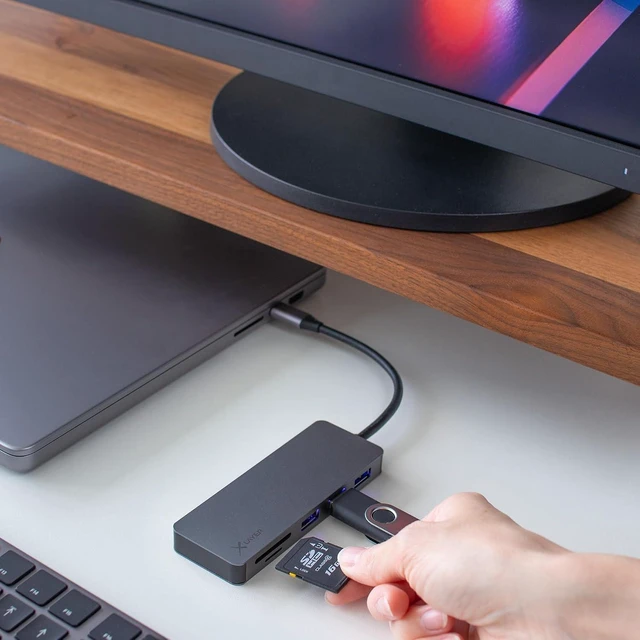 Alt view image 4 of 7 - Xlayer USB C Hub Multiport Adapter HDMI SD 4K Docking Station 3.0 Cable Compatible with MacBook Pro/Air, iPad Pro, Chromecast, Switch, Windows Devices 7 in 1 with Power Delivery Grey