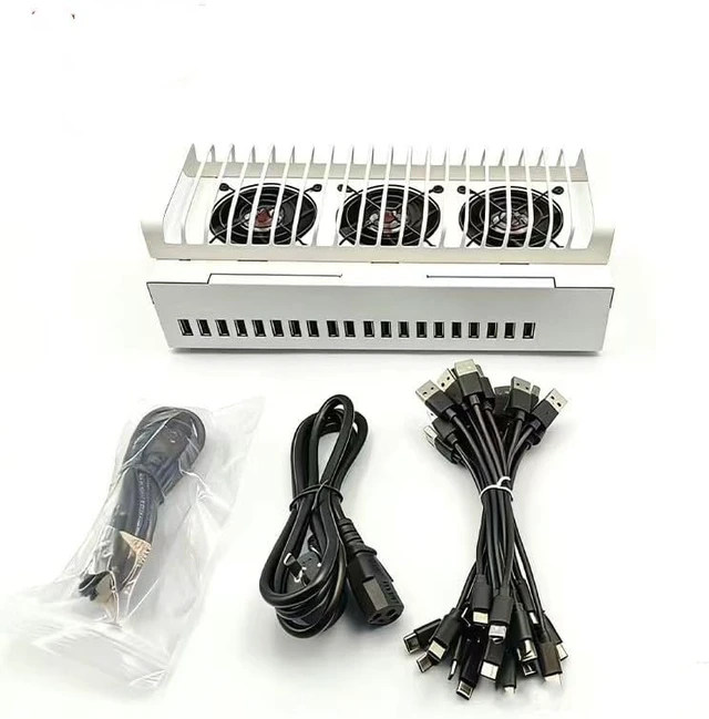 Alt view image 2 of 7 - 20 USB Ports Phone Farm Storage Box USB Hub Android Phone Group Control Box Charger Click Bot Organizer Storage Basket