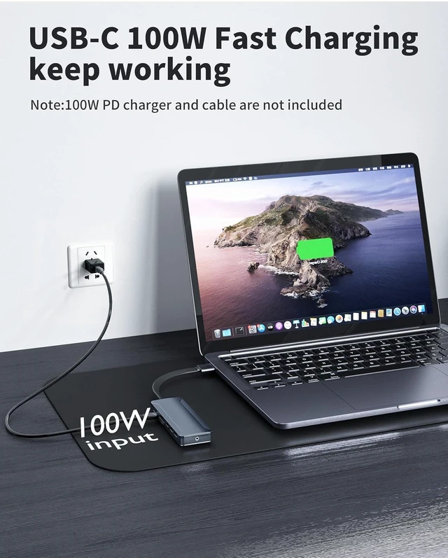 Alt view image 6 of 7 - Docking Station for MacBook Pro/Air M4 M3 M2 M1 2025-2018 13" 14" 15" 16"