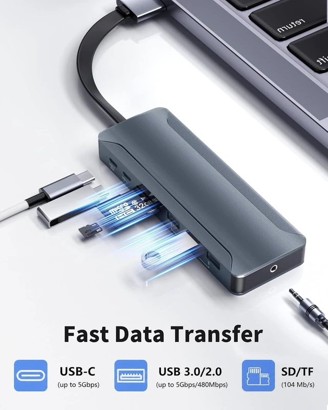 Alt view image 7 of 7 - Docking Station for MacBook Pro/Air M4 M3 M2 M1 2025-2018 13" 14" 15" 16"