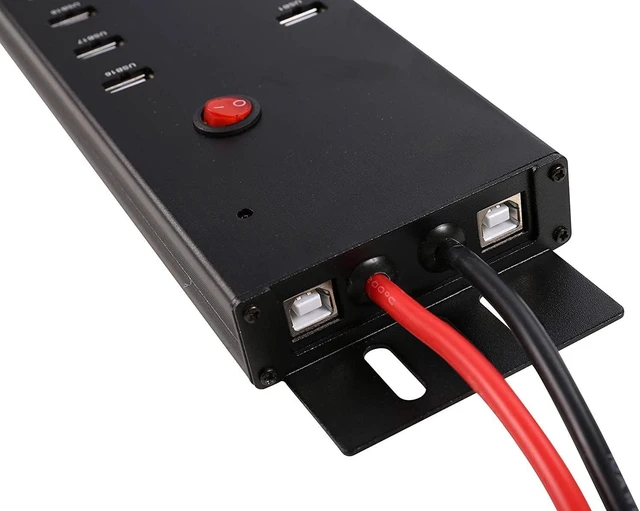 Alt view image 6 of 7 - UHPPOTE 5V 2.1A 30 Port USB 2.0 Hub Data Syncing with 5V/60A Power Supply