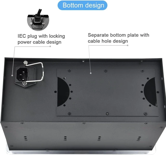 Alt view image 3 of 7 - Connectivity Box with 4 AC Power+2 HDMI+2 Audio +2 LAN+1 USB-A Charger +1 USB-C Charger +1 USB3.0 Data with 5.58ft Power Cord for Conference Room (Silver)