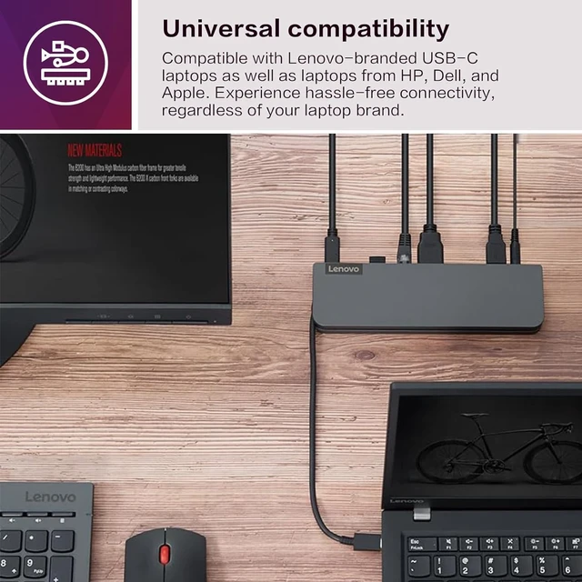 Alt view image 5 of 6 - USB-C Mini Dock, 7-in-1 Portable Docking Station with HDMI, VGA, USB-C, USB 3.1, USB 2, 3.5mm Audio, Ethernet, 45W Charging, Compatible with ThinkPad, Yoga, Elitebook, Latitude Laptops, G0A70065US