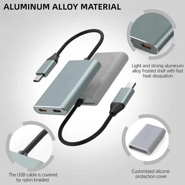 Alt view image 7 of 7 - XREA L Hub Adapter, USB-C to Glasses Charging Adapter, 65W PD Charging & 4K@60Hz Output Compatible Switch 2/1, PS5, Mac, Laptops, Phone 17/16/15, for XR EAL Rokid Viture Ray Neo AR Glasses