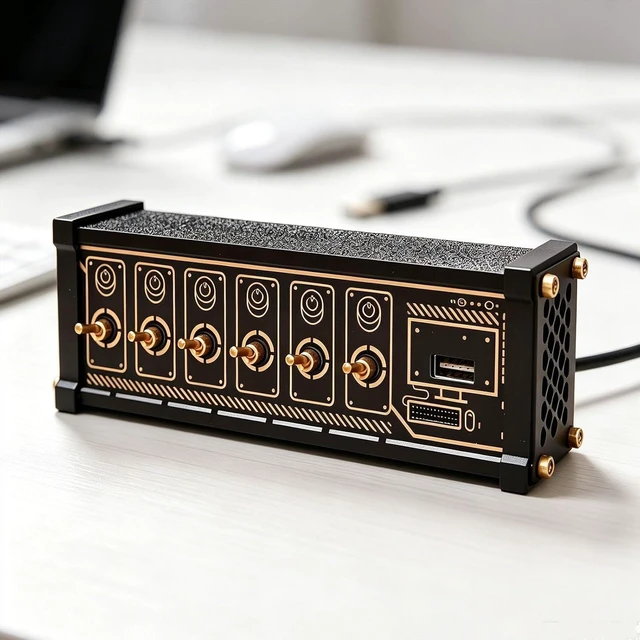 Main image of 6 Port USB Switcher, USB Docking Station with 6 Port USB Docking Station, 9 USB Convenient Input Ports, Button Switch, Data Transmission, for Tablets, and Gadgets
