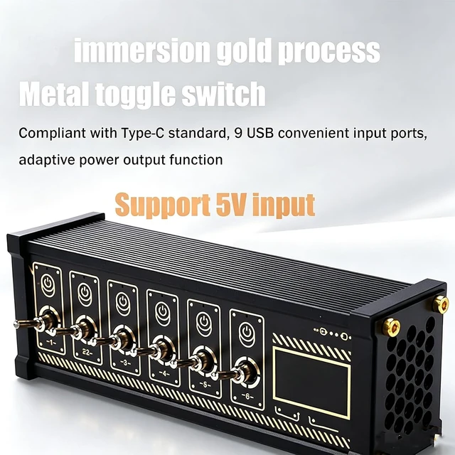 Alt view image 6 of 7 - 6 Port USB Switcher, USB Docking Station with 6 Port USB Docking Station, 9 USB Convenient Input Ports, Button Switch, Data Transmission, for Tablets, and Gadgets