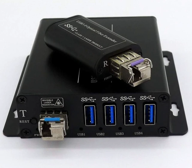 Alt view image 4 of 7 - USB 3.0 Hub Fiber Extender to 250 Meters, USB 3.0 Splitter 1 to 4 Ports Over 1 Fiber with 10 G SFP Module, Supports 5 Gbps Super-Speed, Supports Kinect Devices & Industrial Camera